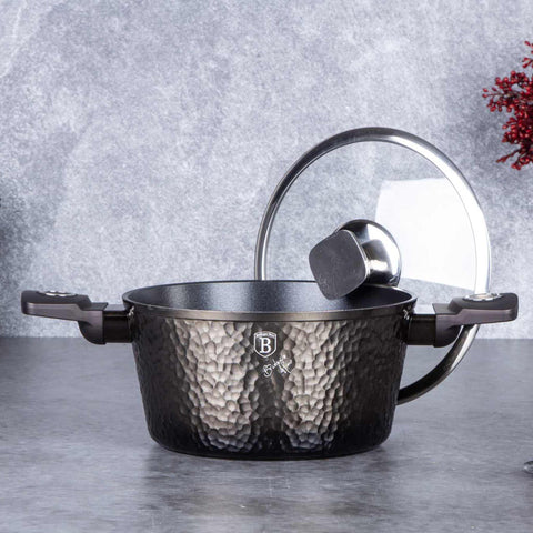  BH/6571, BH/6571N, Cacerola con tapa de 20 cm, Negra, Cacerola de 20 cm, Batería de cocina inteligente, Cacerola, Olla, Cacerola con tapa, Batería de cocina, Cocina, Ollas y cazuelas