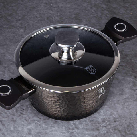  BH/6571, BH/6571N, Cacerola con tapa de 20 cm, Negra, Cacerola de 20 cm, Batería de cocina inteligente, Cacerola, Olla, Cacerola con tapa, Batería de cocina, Cocina, Ollas y cazuelas