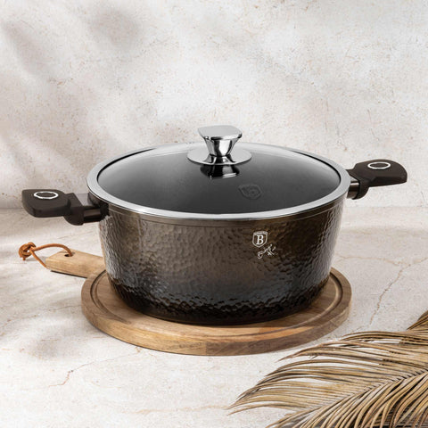  BH/6573, Cacerola con tapa 28cm, Negra, Cacerola de 28 cm, Batería de cocina inteligente, Cacerola, Olla, Cacerola con tapa, Batería de cocina, Cocina, Ollas y cazuelas