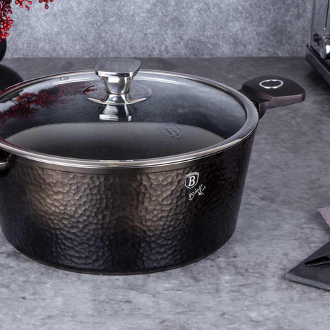  BH/6573, Cacerola con tapa 28cm, Negra, Cacerola de 28 cm, Batería de cocina inteligente, Cacerola, Olla, Cacerola con tapa, Batería de cocina, Cocina, Ollas y cazuelas