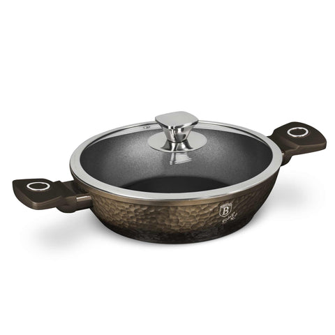  BH/6576, Olla baja con tapa de 24 cm, Negra, Olla baja de 24 cm, Olla baja, Olla baja con tapa, Olla, Utensilios de cocina, Cocina, Ollas y cazuelas