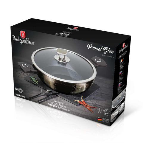  BH/6576, Olla baja con tapa de 24 cm, Negra, Olla baja de 24 cm, Olla baja, Olla baja con tapa, Olla, Utensilios de cocina, Cocina, Ollas y cazuelas