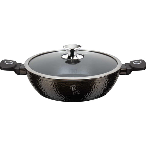  BH/6576, Olla baja con tapa 24cm, negra, olla baja 24 cm, olla baja, olla baja con tapa, olla, batería de cocina, cocinar