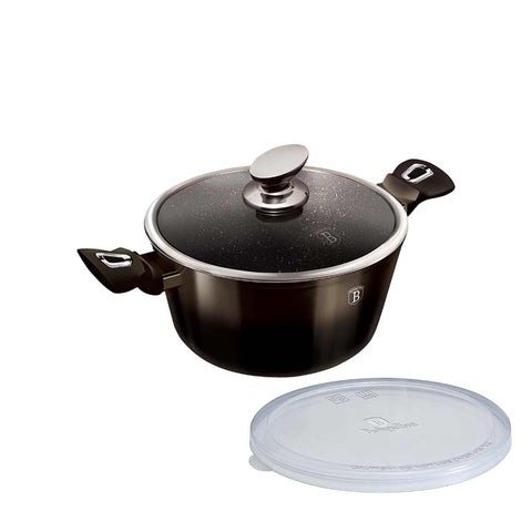  BH/6604, Cacerola con tapa de 20 cm, Negra, Cacerola de 20 cm, Batería de cocina inteligente, Cacerola, Olla, Cacerola con tapa, Batería de cocina, Cocina, Ollas y cazuelas