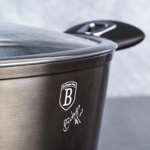  BH/6604, Cacerola con tapa de 20 cm, Negra, Cacerola de 20 cm, Batería de cocina inteligente, Cacerola, Olla, Cacerola con tapa, Batería de cocina, Cocina, Ollas y cazuelas