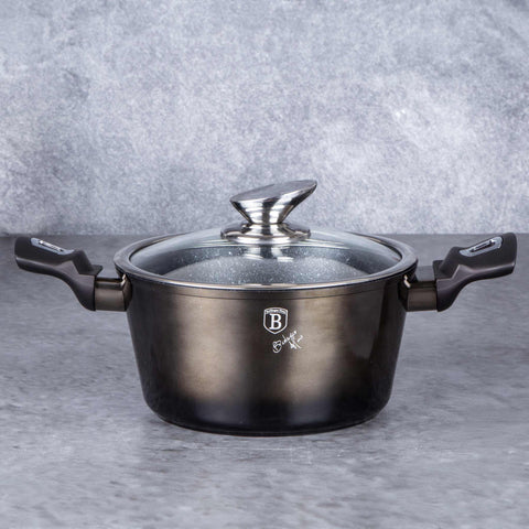  BH/6604, Cacerola con tapa de 20 cm, Negra, Cacerola de 20 cm, Batería de cocina inteligente, Cacerola, Olla, Cacerola con tapa, Batería de cocina, Cocina, Ollas y cazuelas