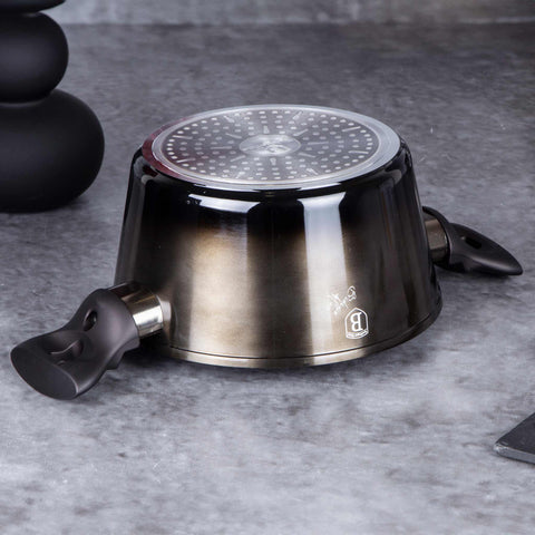  BH/6604, Cacerola con tapa de 20 cm, Negra, Cacerola de 20 cm, Batería de cocina inteligente, Cacerola, Olla, Cacerola con tapa, Batería de cocina, Cocina, Ollas y cazuelas
