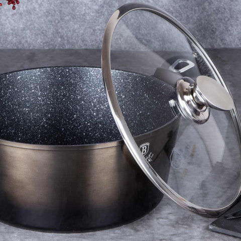  BH/6604, Cacerola con tapa de 20 cm, Negra, Cacerola de 20 cm, Batería de cocina inteligente, Cacerola, Olla, Cacerola con tapa, Batería de cocina, Cocina, Ollas y cazuelas