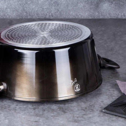  BH/6604, Cacerola con tapa de 20 cm, Negra, Cacerola de 20 cm, Batería de cocina inteligente, Cacerola, Olla, Cacerola con tapa, Batería de cocina, Cocina, Ollas y cazuelas