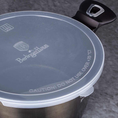 BH/6605, Cacerola con tapa 24cm, negra, cacerola de 24 cm, batería de cocina inteligente, cacerola, olla, cacerola con tapa, batería de cocina, cocina,Berlinger Haus, Promintra