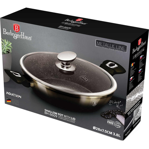  BH/6609, Olla baja con tapa 28cm, Negra, Olla baja 28 cm, Olla baja, Olla baja con tapa, Olla, Utensilios de cocina, Cocina, Ollas y cazuelas