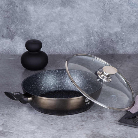  BH/6609, Olla baja con tapa 28cm, Negra, Olla baja 28 cm, Olla baja, Olla baja con tapa, Olla, Utensilios de cocina, Cocina, Ollas y cazuelas