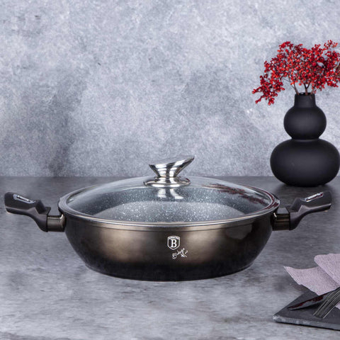  BH/6609, Olla baja con tapa 28cm, Negra, Olla baja 28 cm, Olla baja, Olla baja con tapa, Olla, Utensilios de cocina, Cocina, Ollas y cazuelas