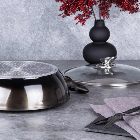  BH/6609, Olla baja con tapa 28cm, Negra, Olla baja 28 cm, Olla baja, Olla baja con tapa, Olla, Utensilios de cocina, Cocina, Ollas y cazuelas