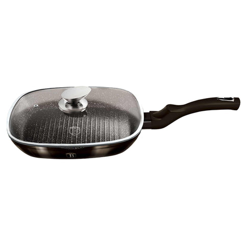 sartén, sartén para freír, sartén para parrilla, sartén para parrilla con tapa, batería de cocina, cocinar,sartén para parrilla de 28 cm con tapa,negro,,BH/6612