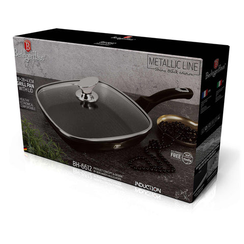  BH/6612, Sartén grill con tapa 28cm, Negra, Sartén grill 28 cm con tapa, Sartén, Sartén grill, Sartén grill con tapa, Batería de cocina, Cocina, Sartenes