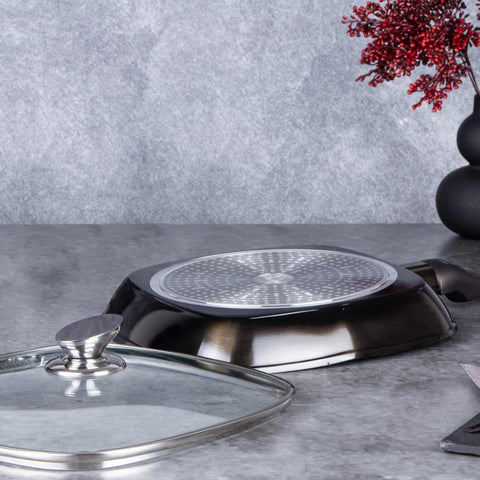  BH/6612, Sartén grill con tapa 28cm, Negra, Sartén grill 28 cm con tapa, Sartén, Sartén grill, Sartén grill con tapa, Batería de cocina, Cocina, Sartenes