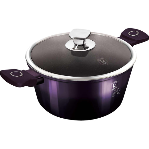 cacerola, olla, cacerola con tapa, batería de cocina, cocina, batería de cocina inteligente, cacerola de 20 cm, violeta,,BH/6628