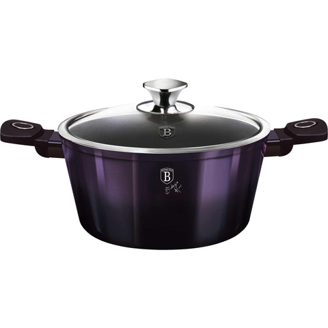 cacerola, olla, cacerola con tapa, batería de cocina, cocina, batería de cocina inteligente, cacerola de 20 cm, violeta,,BH/6628