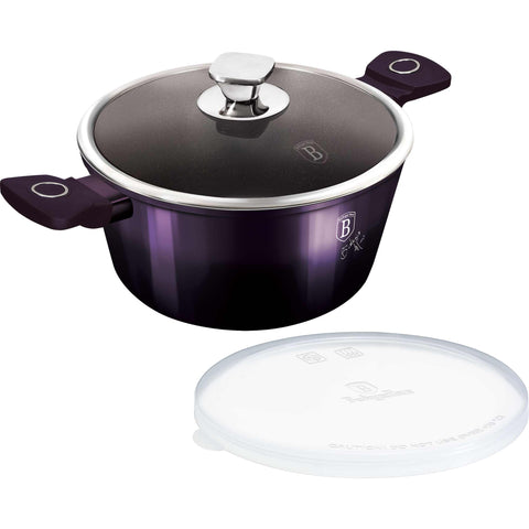 cacerola, olla, cacerola con tapa, batería de cocina, cocina, batería de cocina inteligente, cacerola de 20 cm, violeta,,BH/6628