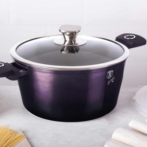  BH/6629, Cacerola con tapa 24cm, Morado, Cacerola de 24 cm, Batería de cocina inteligente, Cacerola, Olla, Cacerola con tapa, Batería de cocina, Cocina, Ollas y cazuelas