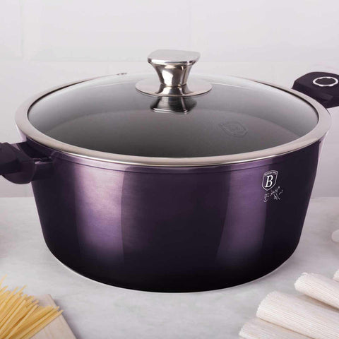  BH/6630, Cacerola con tapa 28cm, Morado, Cacerola de 28 cm, Batería de cocina inteligente, Cacerola, Olla, Cacerola con tapa, Batería de cocina, Cocina, Ollas y cazuelas