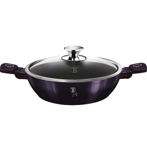  BH/6631, Olla baja con tapa de 24 cm, Morado, Olla baja de 24 cm, Olla baja, Olla baja con tapa, Olla, Utensilios de cocina, Cocina, Ollas y cazuelas