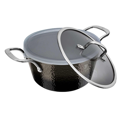  BH/6652, Cacerola con tapa de 20 cm, Negra, Cacerola de 20 cm, Batería de cocina inteligente, Cacerola, Olla, Cacerola con tapa, Batería de cocina, Cocina, Ollas y cazuelas