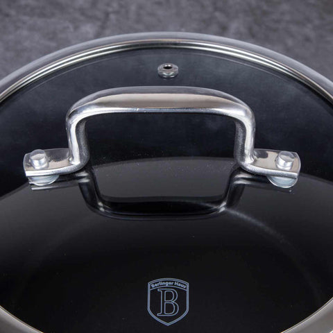  BH/6652, Cacerola con tapa de 20 cm, Negra, Cacerola de 20 cm, Batería de cocina inteligente, Cacerola, Olla, Cacerola con tapa, Batería de cocina, Cocina, Ollas y cazuelas