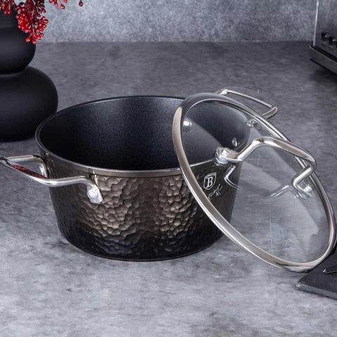  BH/6652, Cacerola con tapa de 20 cm, Negra, Cacerola de 20 cm, Batería de cocina inteligente, Cacerola, Olla, Cacerola con tapa, Batería de cocina, Cocina, Ollas y cazuelas