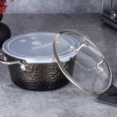  BH/6652, Cacerola con tapa de 20 cm, Negra, Cacerola de 20 cm, Batería de cocina inteligente, Cacerola, Olla, Cacerola con tapa, Batería de cocina, Cocina, Ollas y cazuelas