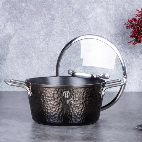  BH/6652, Cacerola con tapa de 20 cm, Negra, Cacerola de 20 cm, Batería de cocina inteligente, Cacerola, Olla, Cacerola con tapa, Batería de cocina, Cocina, Ollas y cazuelas