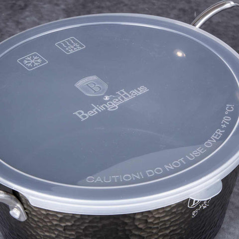  BH/6652, Cacerola con tapa de 20 cm, Negra, Cacerola de 20 cm, Batería de cocina inteligente, Cacerola, Olla, Cacerola con tapa, Batería de cocina, Cocina, Ollas y cazuelas