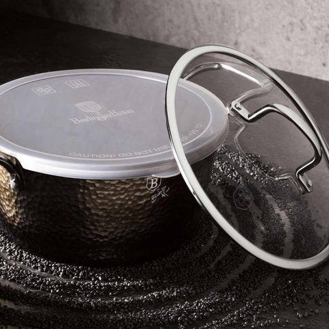  BH/6652, Cacerola con tapa de 20 cm, Negra, Cacerola de 20 cm, Batería de cocina inteligente, Cacerola, Olla, Cacerola con tapa, Batería de cocina, Cocina, Ollas y cazuelas