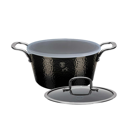 BH/6652, Cacerola con tapa 20cm, negra, cacerola de 20 cm, batería de cocina inteligente, cacerola, olla, cacerola con tapa, batería de cocina, cocina