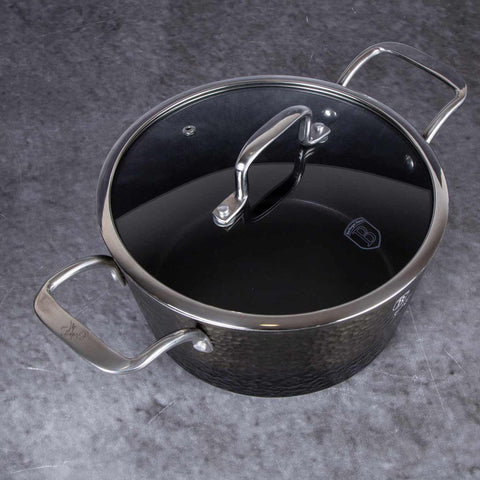 Cacerola, olla, cacerola con tapa, batería de cocina, cocina, batería de cocina inteligente, cacerola de 24 cm, negra,,BH/6653