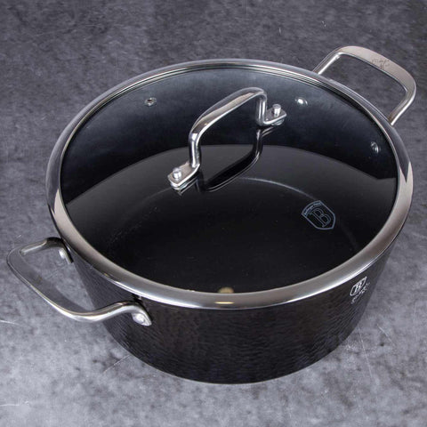 Cacerola, olla, cacerola con tapa, batería de cocina, cocina, batería de cocina inteligente, cacerola de 28 cm, negra,,BH/6654