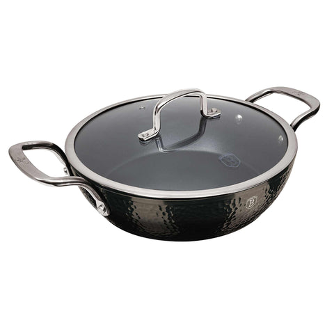  BH/6656, Olla baja con tapa de 24 cm, Negra, Olla baja de 24 cm, Olla baja, Olla baja con tapa, Olla, Utensilios de cocina, Cocina, Ollas y cazuelas
