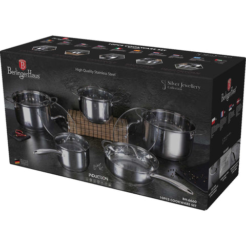  BH/6660, juego de utensilios de cocina de 10 piezas, acero inoxidable, juego de utensilios de cocina de 10 piezas, juego de utensilios de cocina, ollas y sartenes, juego de ollas y sartenes, juego, cocina, utensilios de cocina, ollas y cazuelas
