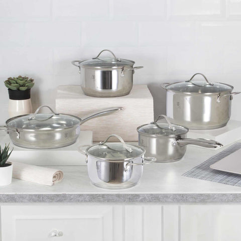  BH/6660, juego de utensilios de cocina de 10 piezas, acero inoxidable, juego de utensilios de cocina de 10 piezas, juego de utensilios de cocina, ollas y sartenes, juego de ollas y sartenes, juego, cocina, utensilios de cocina, ollas y cazuelas