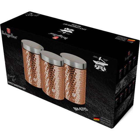  BH/6715,BH/6727,Juego de botes de 3 piezas,Oro rosa,juego de botes a.,juego de botes,botes de cocina,contenedores de almacenamiento,Almacenamiento de alimentos,Bote