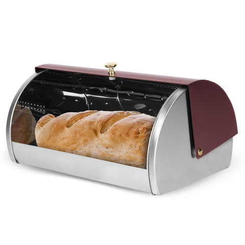 Product image of Bread box with 3pcs canister set. Part of the Leonardo Collection . Features: • Material: stainless steel • Include: • Bread box 38,5*28*18,5 cm • Sugar canister Ø11*17,8 cm • Tea canister Ø11*17,8 cm • Coffee canister Ø11*17.... (Studio view). Official Berlinger Haus product, boosted by Promintra sl.