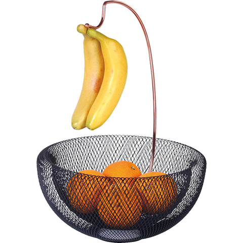 Cesta de frutas, porta plátanos,cesta de frutas,negro/oro rosa,BH/6770