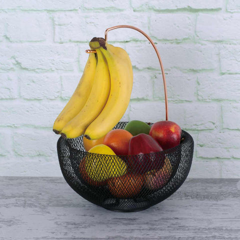 Cesta de frutas, porta plátanos,cesta de frutas,negro/oro rosa,BH/6770