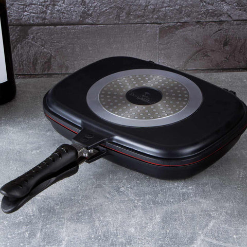  BH/6778, Sartén doble 32cm, Negra, Sartén doble grill, Aluminio fundido, Sartén, Sartén, Grill, Doble, Batería de cocina, Cocina, Sartenes, Sartén doble