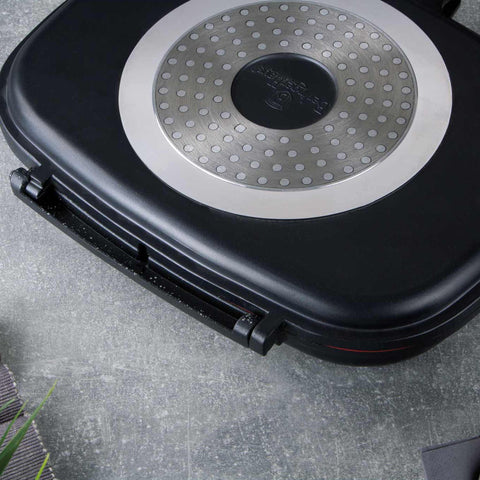  BH/6778, Sartén doble 32cm, Negra, Sartén doble grill, Aluminio fundido, Sartén, Sartén, Grill, Doble, Batería de cocina, Cocina, Sartenes, Sartén doble