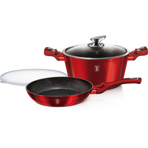  BH/6779, juego de utensilios de cocina de 4 piezas, burdeos, rojo, juego de utensilios de cocina de 4 piezas, utensilios de cocina inteligentes, juego de utensilios de cocina, ollas y sartenes, juego de ollas y sartenes, juego, cocina, utensilios de cocina, ollas y cazuelas