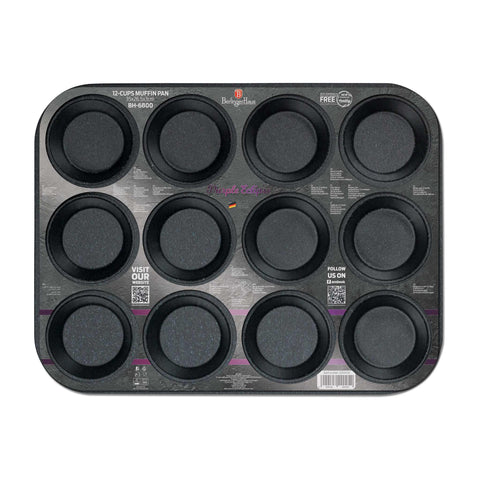  BH/6800, molde para muffins de 12 tazas, morado, utensilios para hornear, molde para muffins de 12 tazas, molde para muffins, muffin, horneado