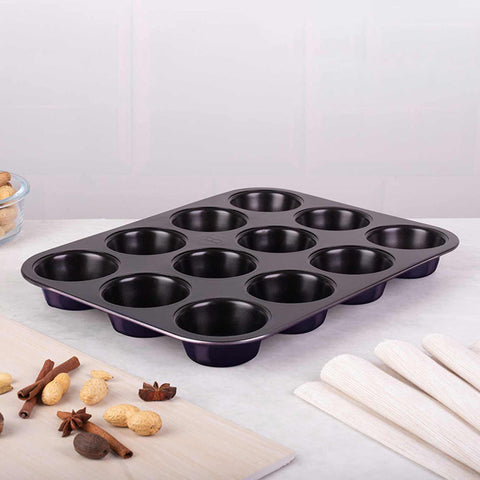  BH/6800, molde para muffins de 12 tazas, morado, utensilios para hornear, molde para muffins de 12 tazas, molde para muffins, muffin, horneado