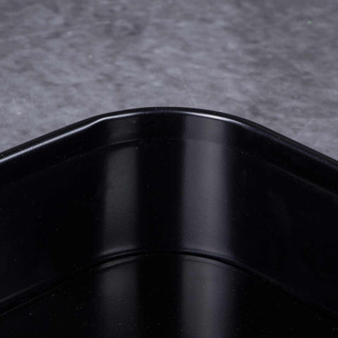 Product image of Rectangle springform 39x27cm. Part of the Metallic Line Shiny Black Edition . Features: • Material: carbon steel with titan non-stick coating • Size: 35*23*6,5 cm • Base size: 39*27 cm • Color: metallic black. (Studio view). Official Berlinger Haus product, boosted by Promintra sl.